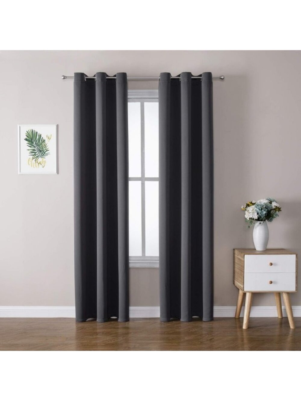 Thermal Insulated Blackout Curtains - Room Darkening Grommet Panels Set (Dark